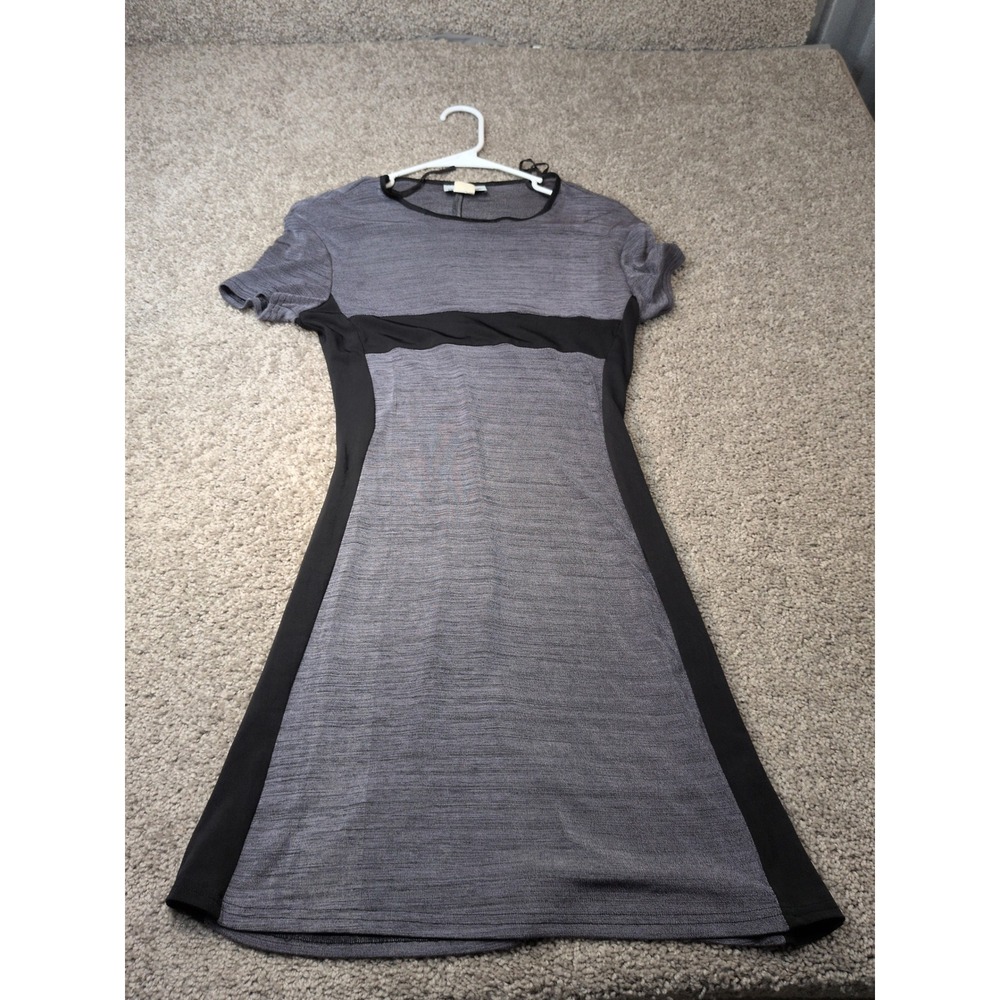 Breakin Loose Vintage Gray Black Colorblock Sheath Dress Short Sleeve Small USA
